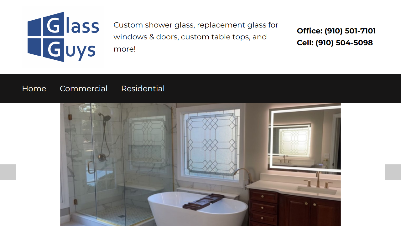Screenshot of glassguysnc.com